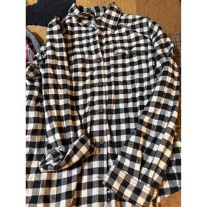 Carhartt Womens L 12/14 Buffalo Plaid Button Down Flannel Shirt 102260